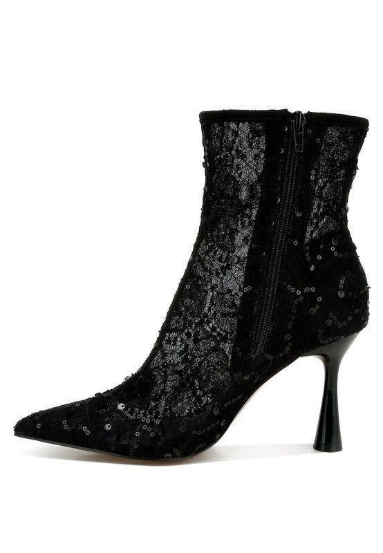 Samia Sequin Lace Boots - HOUSE OF SHE