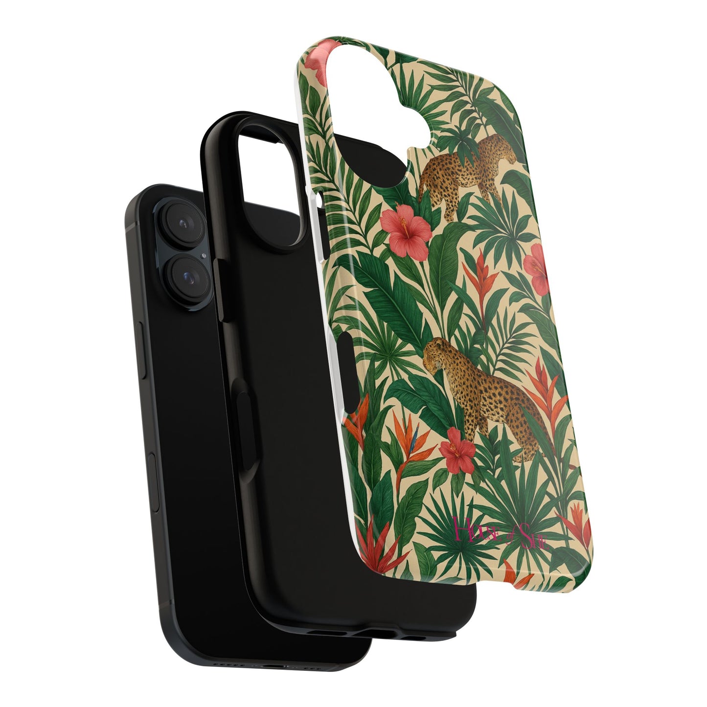 Tough Phone Case with Jungle Leopard Design