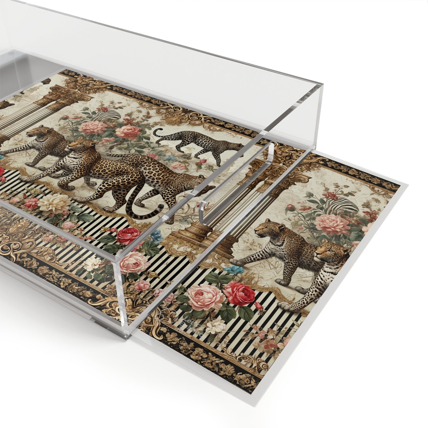 Elegant Leopard Acrylic Serving Tray - Chic Decorative Tray for Entertaining & Home Decor