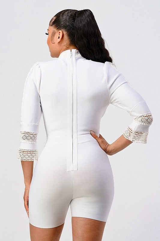 Gia Lace Bandage Romper HOUSE OF SHE