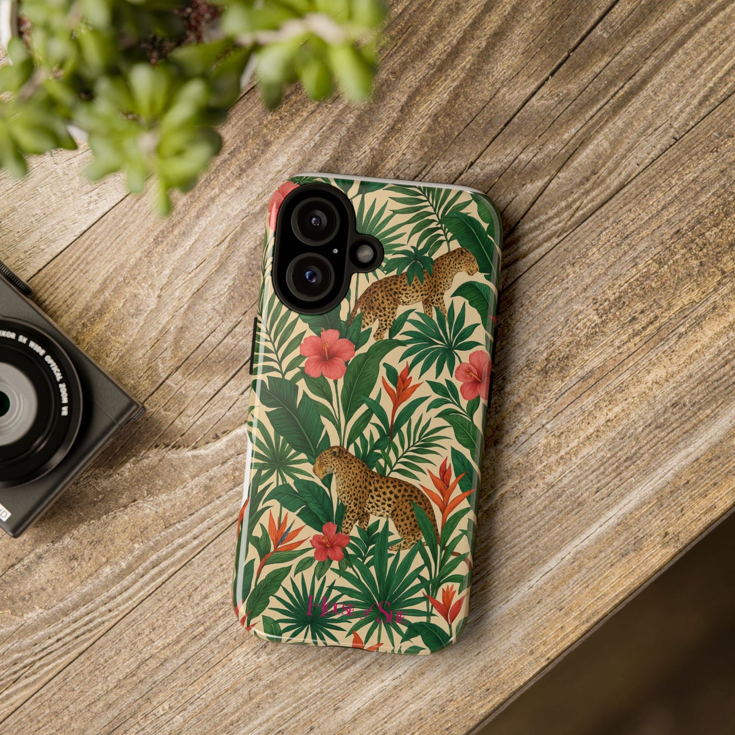 Tough Phone Case with Jungle Leopard Design
