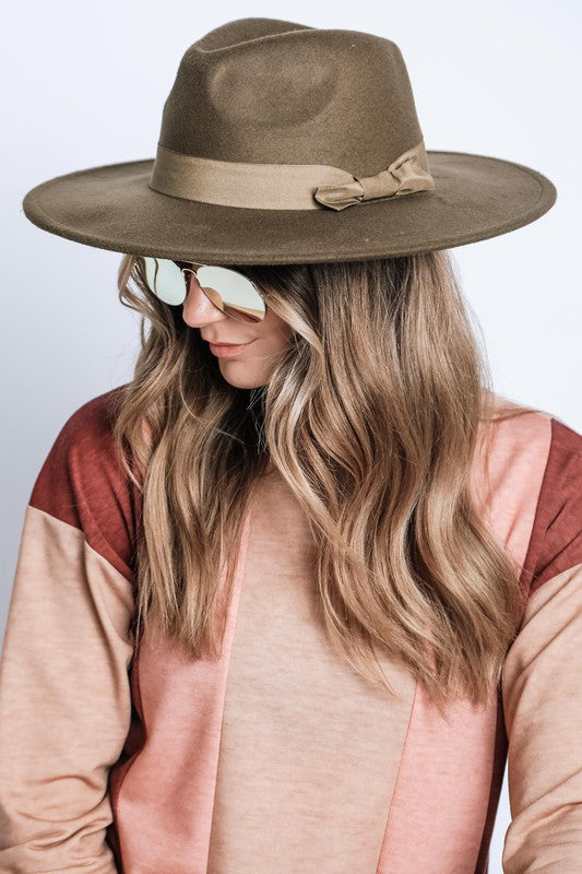 Sia Brim Ribbon Fedora Hat - HOUSE OF SHE