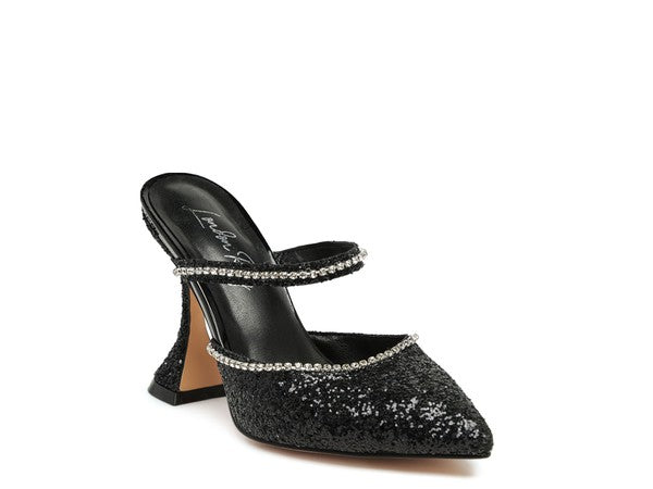 Iris Glitter Spool Mule Heels HOUSE OF SHE