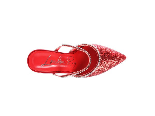 Iris Glitter Spool Mule Heels  HOUSE OF SHE