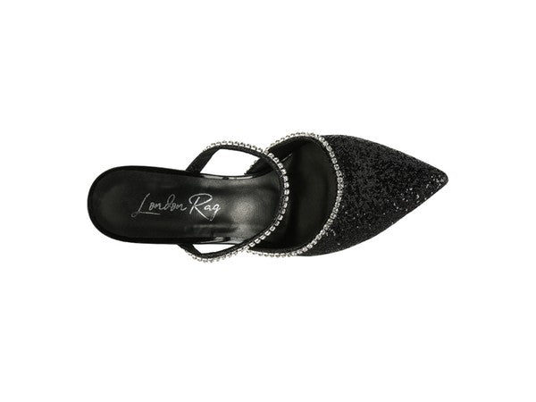 Iris Glitter Spool Mule Heels  HOUSE OF SHE