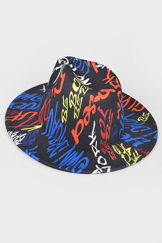 Graffiti Felt Blend Fedora - HOUSE OF SHE
