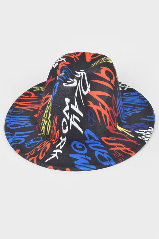 Graffiti Felt Blend Fedora - HOUSE OF SHE