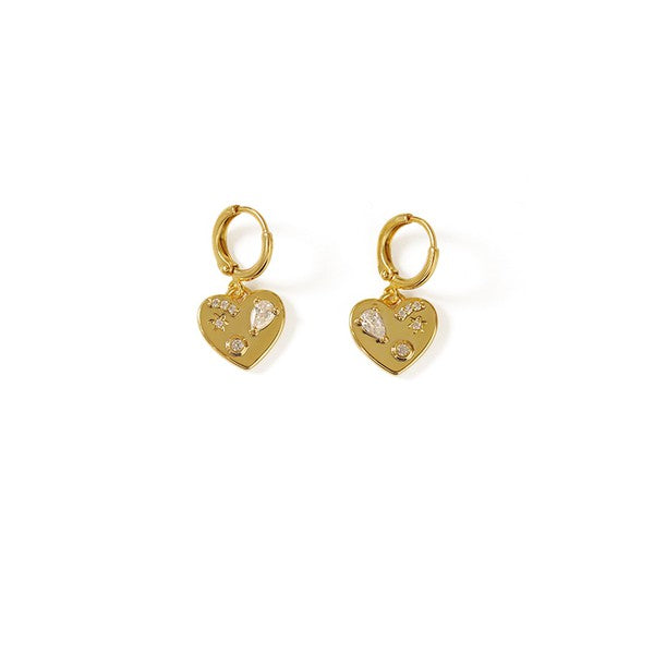 Gold Heart Earring | Stylish Heart Earring | HOUSE OF SHE