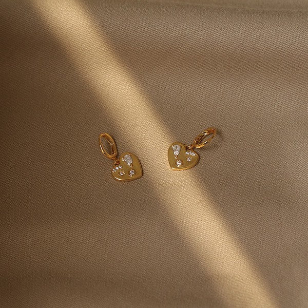 Gold Heart Earring | Stylish Heart Earring | HOUSE OF SHE