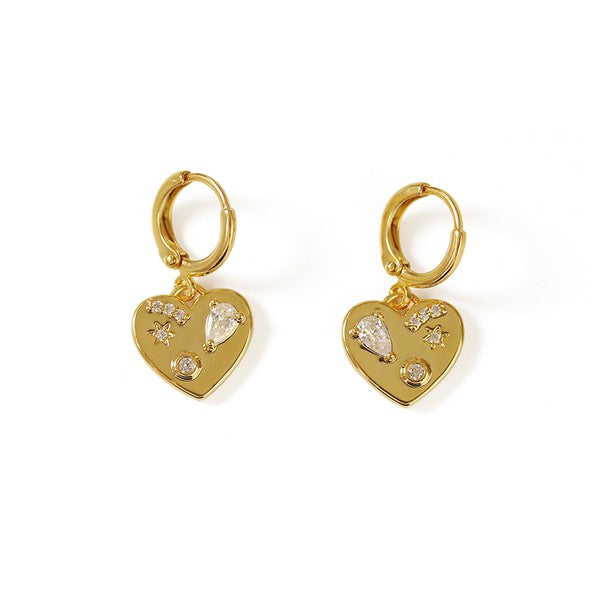 Gold Heart Earring | Stylish Heart Earring | HOUSE OF SHE