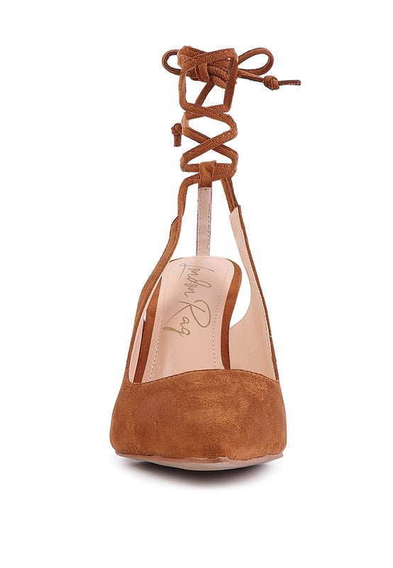 Spiced Faux Suede Heels  HOUSE OF SHE