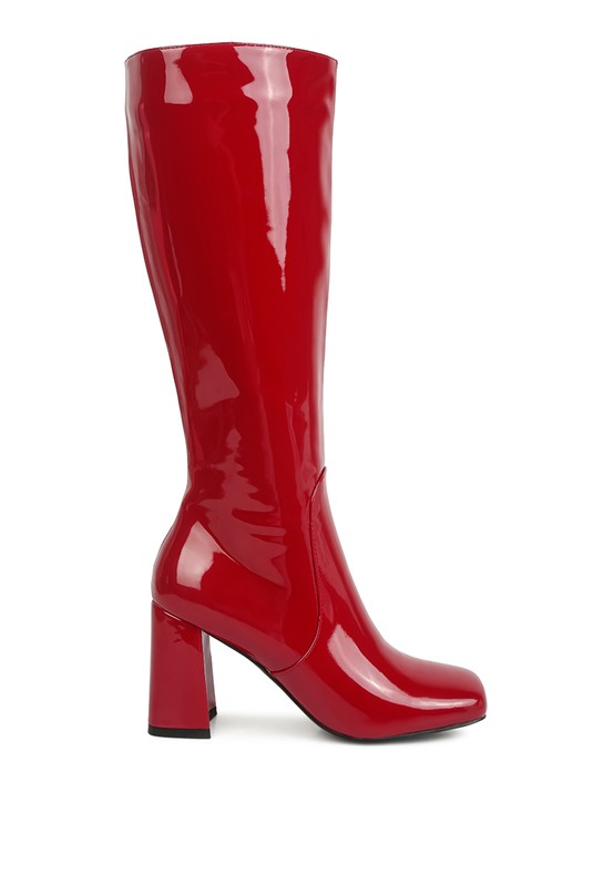 Hypnotize Patent Block Heel Boots  HOUSE OF SHE