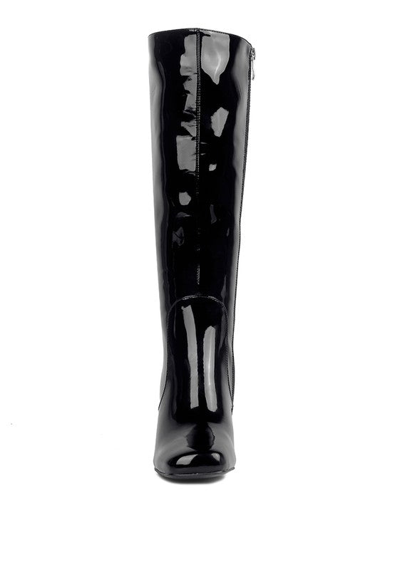 Hypnotize Patent Block Heel Boots  HOUSE OF SHE