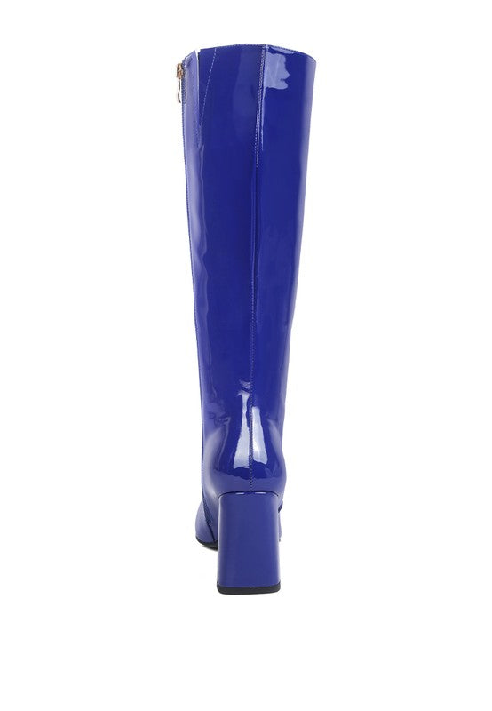 Hypnotize Patent Block Heel Boots  HOUSE OF SHE