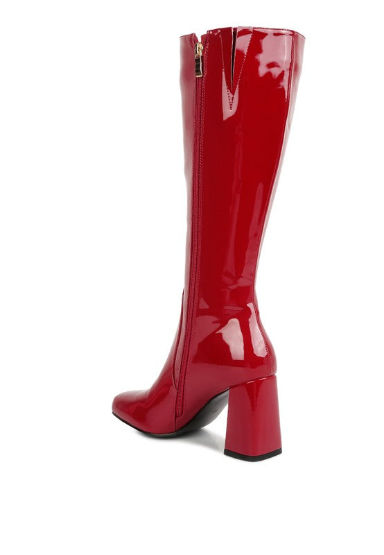 Hypnotize Patent Block Heel Boots  HOUSE OF SHE