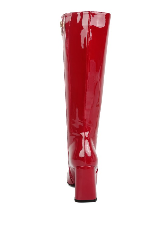 Hypnotize Patent Block Heel Boots  HOUSE OF SHE
