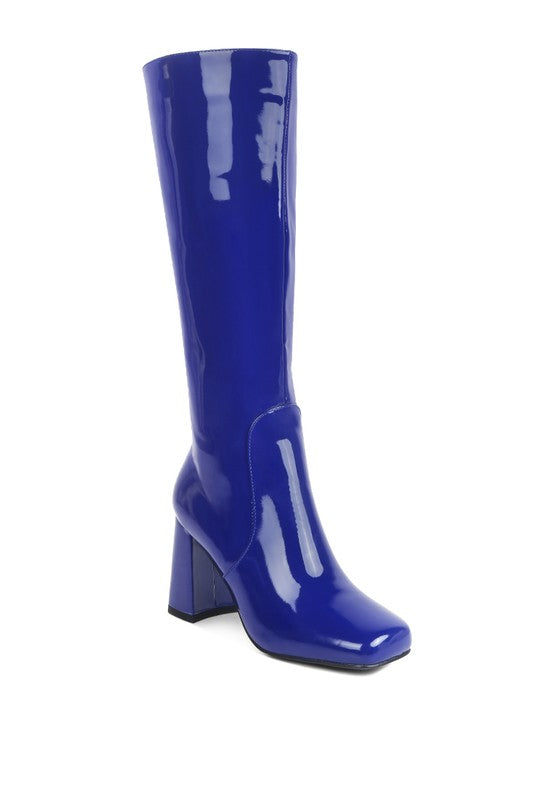 Hypnotize Patent Block Heel Boots HOUSE OF SHE