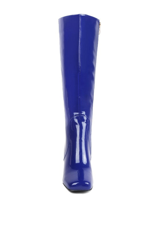 Hypnotize Patent Block Heel Boots  HOUSE OF SHE