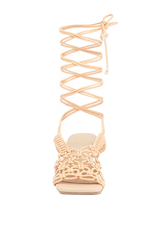 Beroe Braided Lace Up Heels HOUSE OF SHE