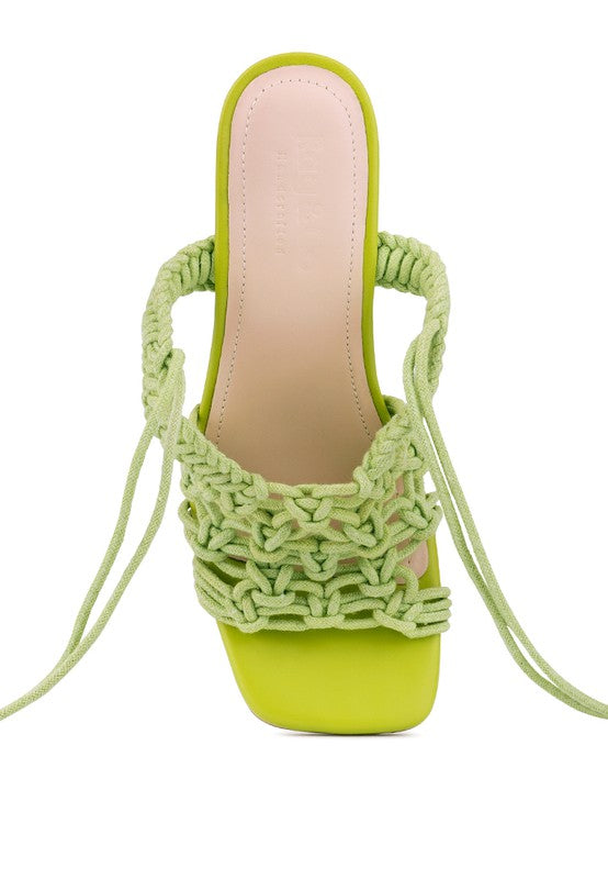 Beroe Braided Lace Up Heels HOUSE OF SHE