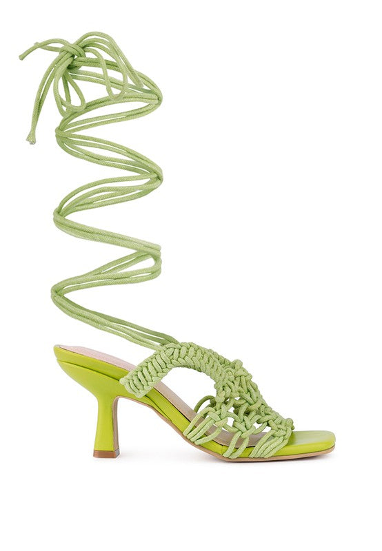 Beroe Braided Lace Up Heels HOUSE OF SHE