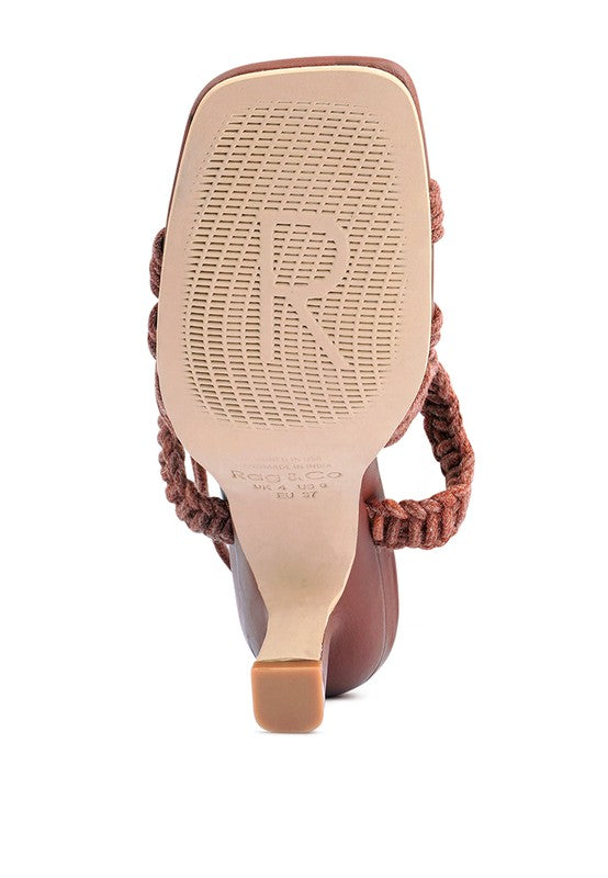 Beroe Braided Lace Up Heels HOUSE OF SHE
