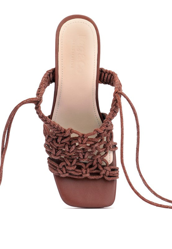 Beroe Braided Lace Up Heels HOUSE OF SHE