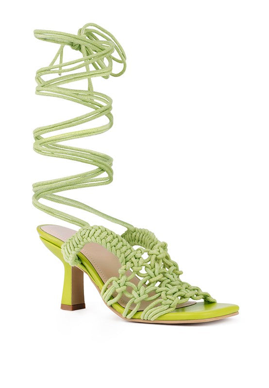 Beroe Braided Lace Up Heels HOUSE OF SHE