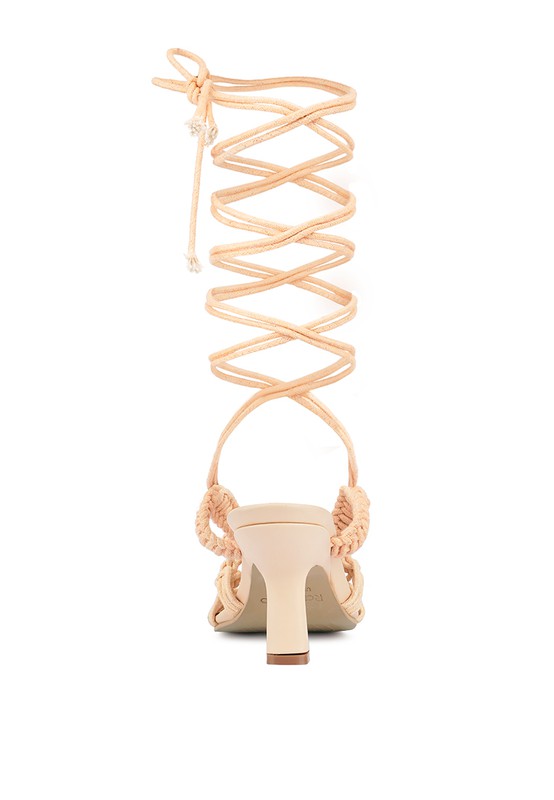 Beroe Braided Lace Up Heels HOUSE OF SHE