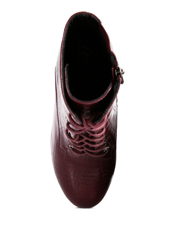 Mag Croc High Block Platform Boot Heels  HOUSE OF SHE