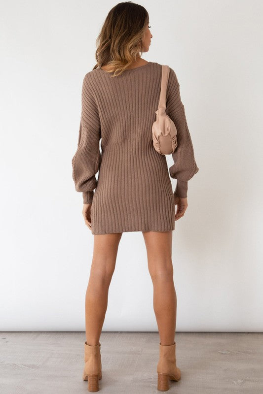 Calis Off The Shoulder Sweater Dress - HOUSE OF SHE
