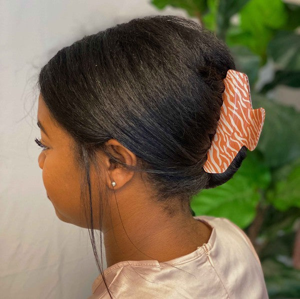 Muted Zebra Print Hair Clip Claw HOUSE OF SHE