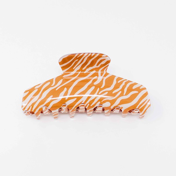Muted Zebra Print Hair Clip Claw