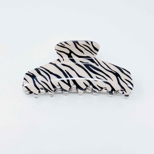 Muted Zebra Print Hair Clip Claw HOUSE OF SHE