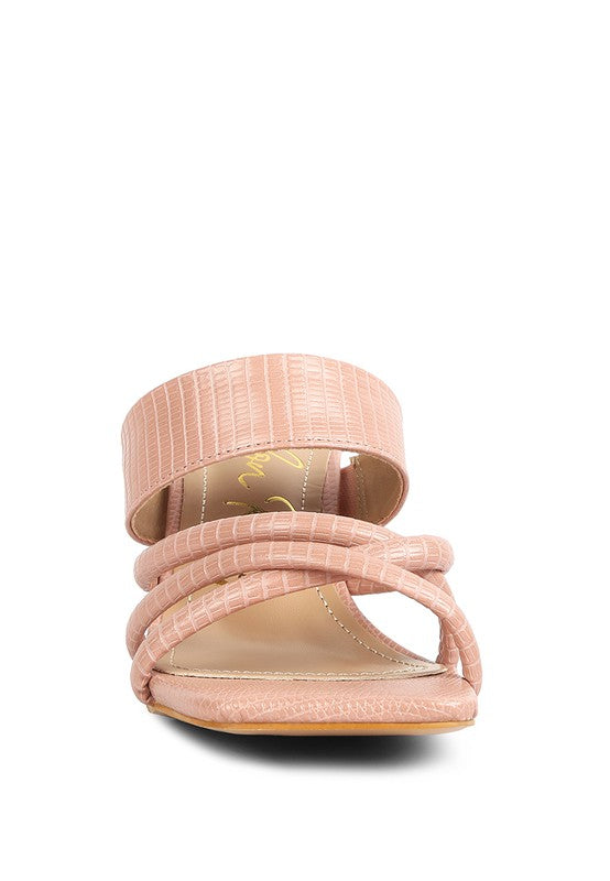 Chiri Criss Cross Strap Spool Heels  HOUSE OF SHE