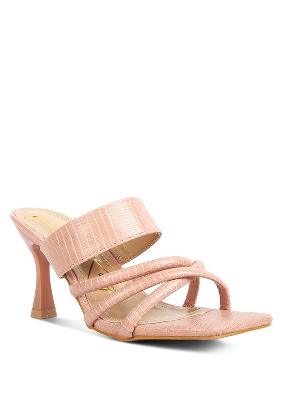 Chiri Criss Cross Strap Spool Heels  HOUSE OF SHE