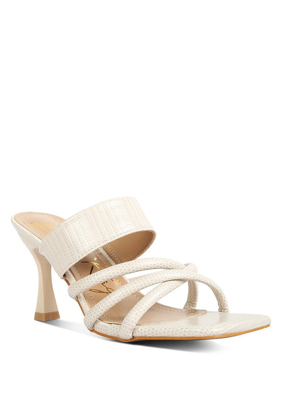 Chiri Criss Cross Strap Spool Heels  HOUSE OF SHE