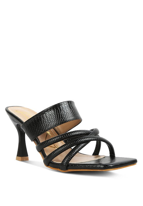 Chiri Criss Cross Strap Spool Heels  HOUSE OF SHE