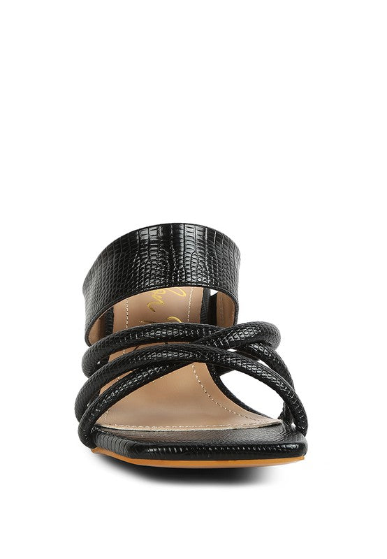 Chiri Criss Cross Strap Spool Heels  HOUSE OF SHE