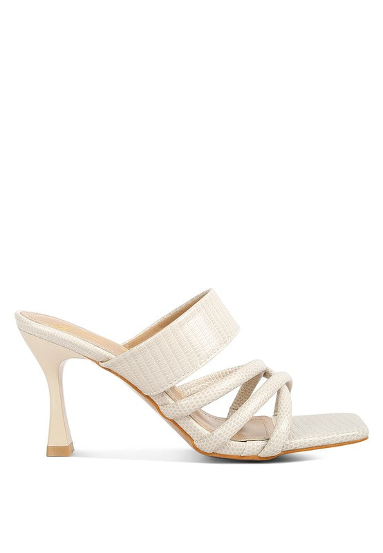 Chiri Criss Cross Strap Spool Heels  HOUSE OF SHE