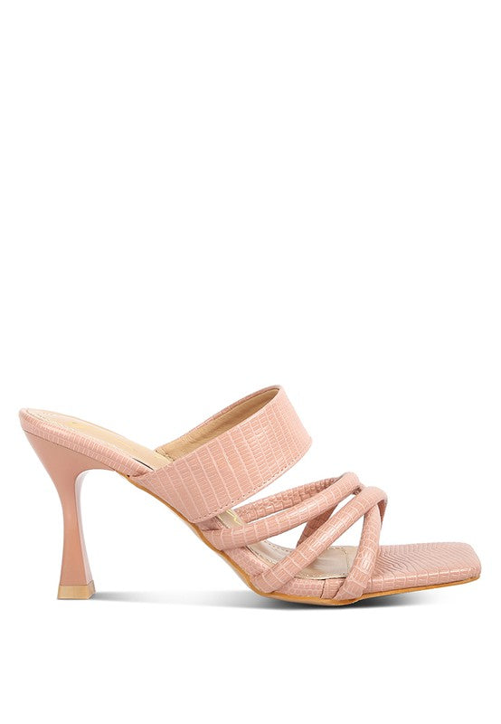 Chiri Criss Cross Strap Spool Heels  HOUSE OF SHE