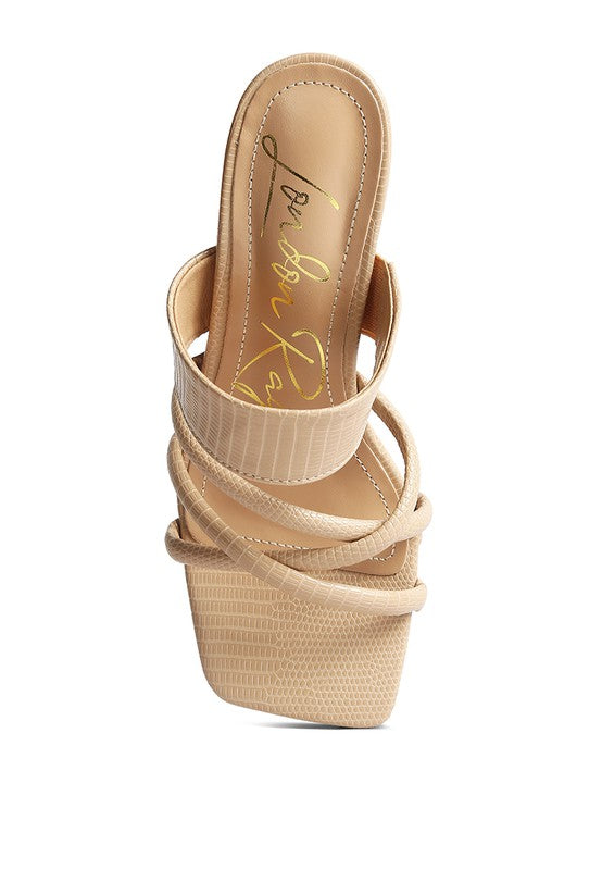 Chiri Criss Cross Strap Spool Heels  HOUSE OF SHE