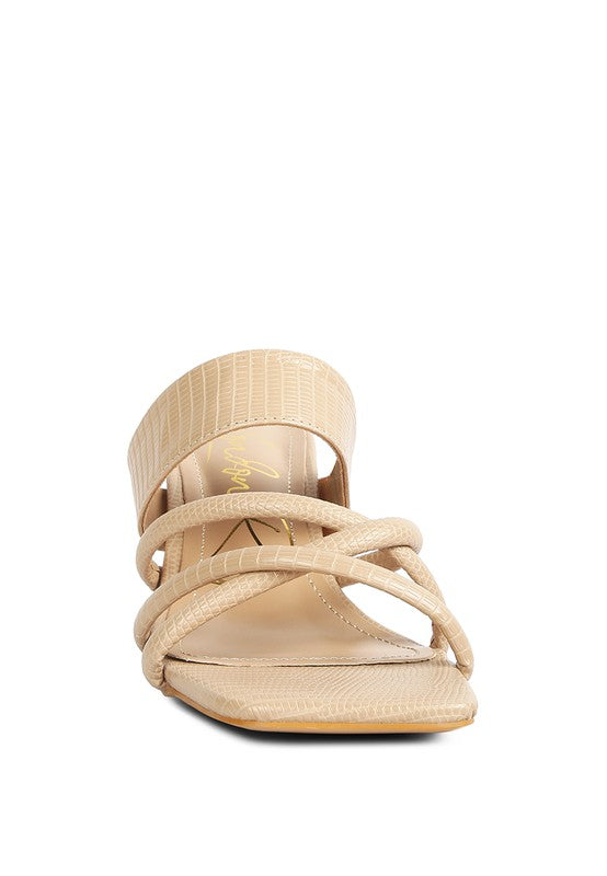 Chiri Criss Cross Strap Spool Heels  HOUSE OF SHE
