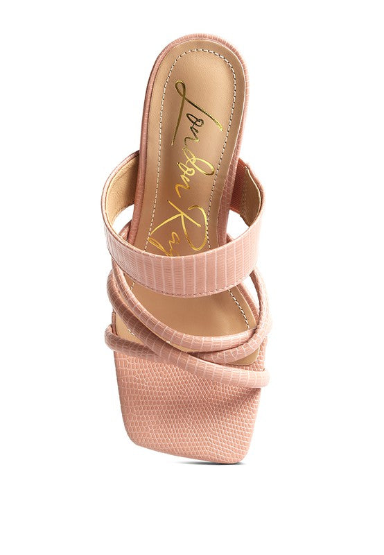 Chiri Criss Cross Strap Spool Heels  HOUSE OF SHE