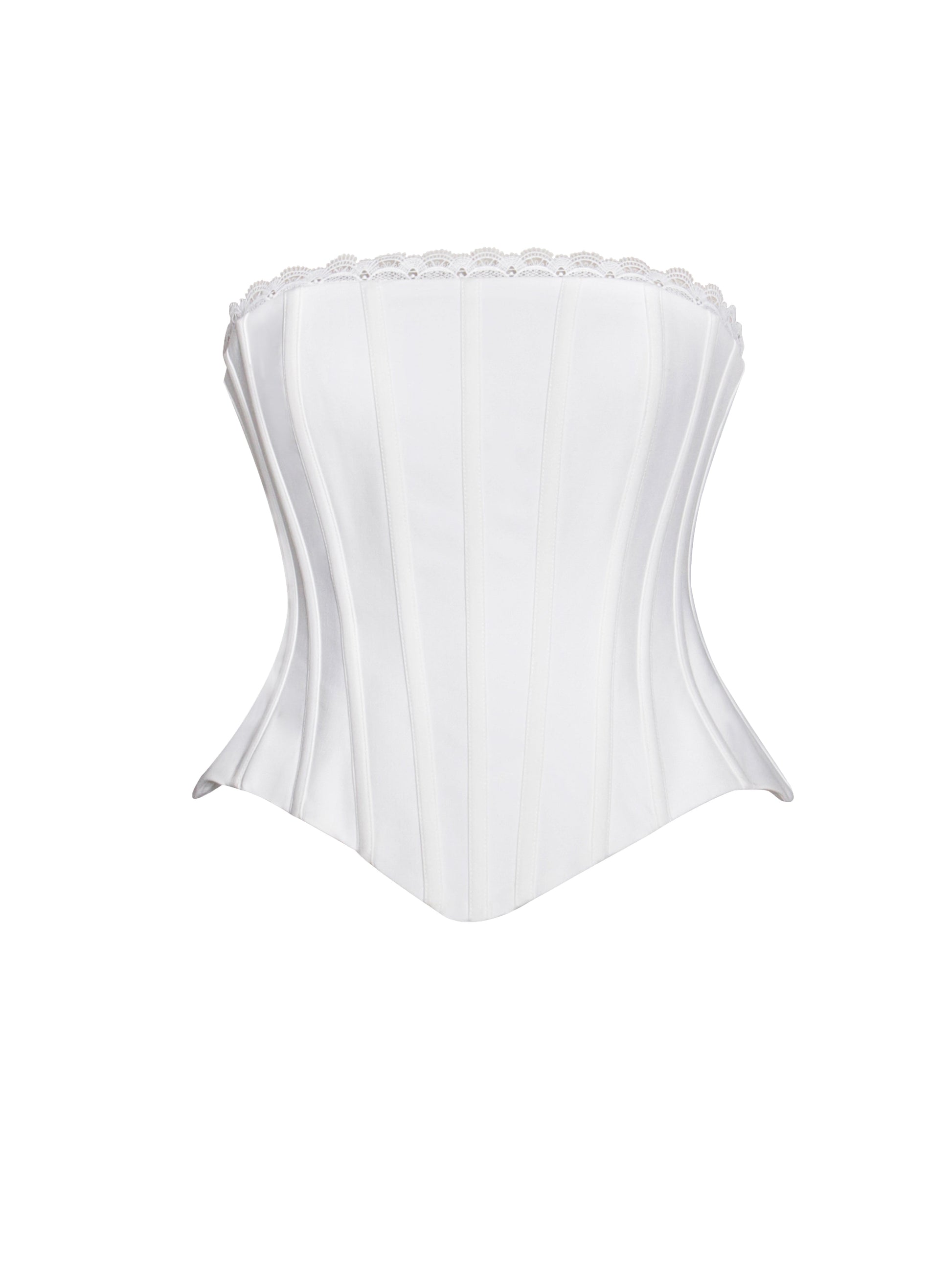 Nia White Lace Corset Top HOUSE OF SHE