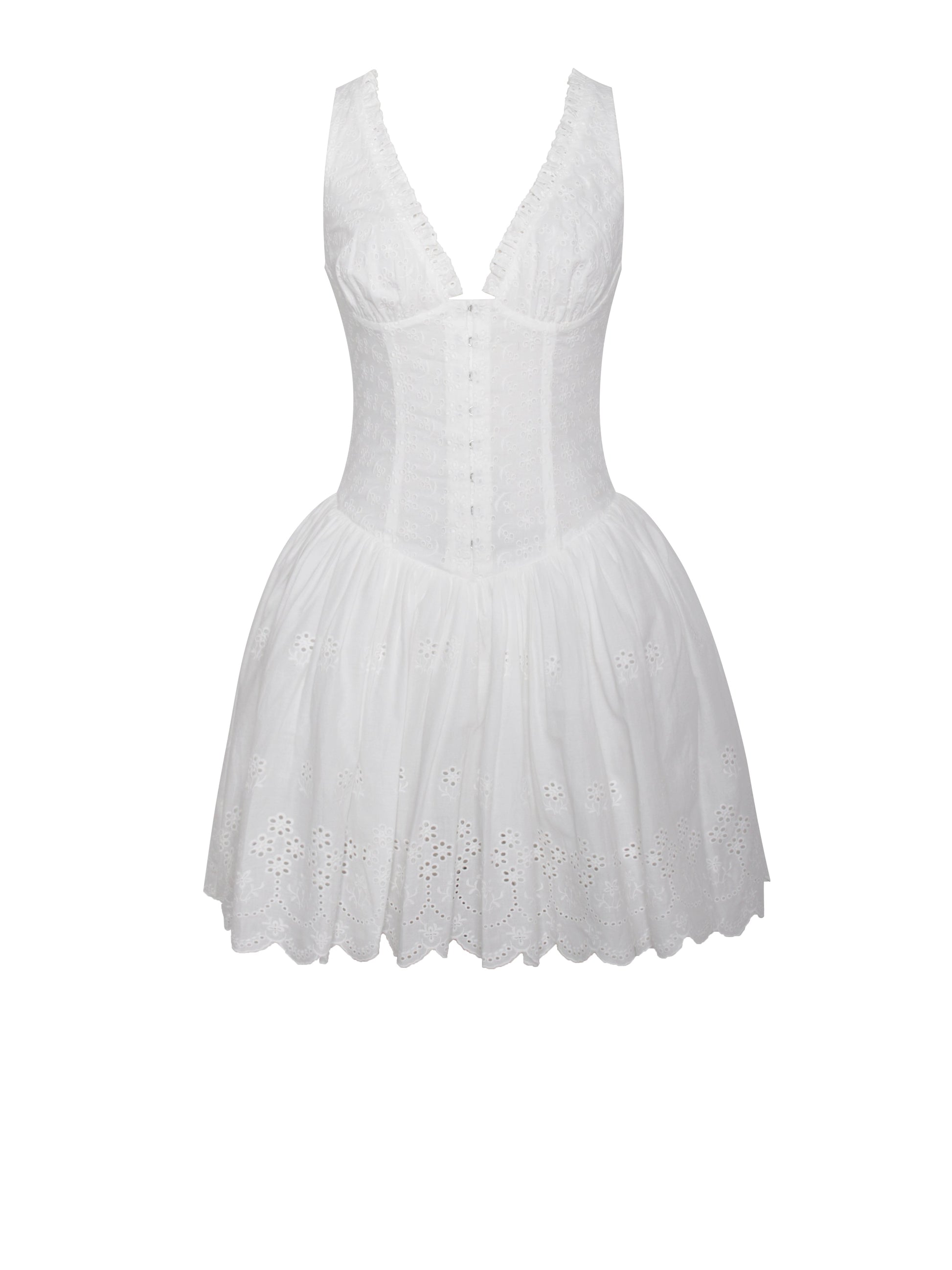 Aaliyah White Plunging Halter Drop Waist Mini Dress - HOUSE OF SHE