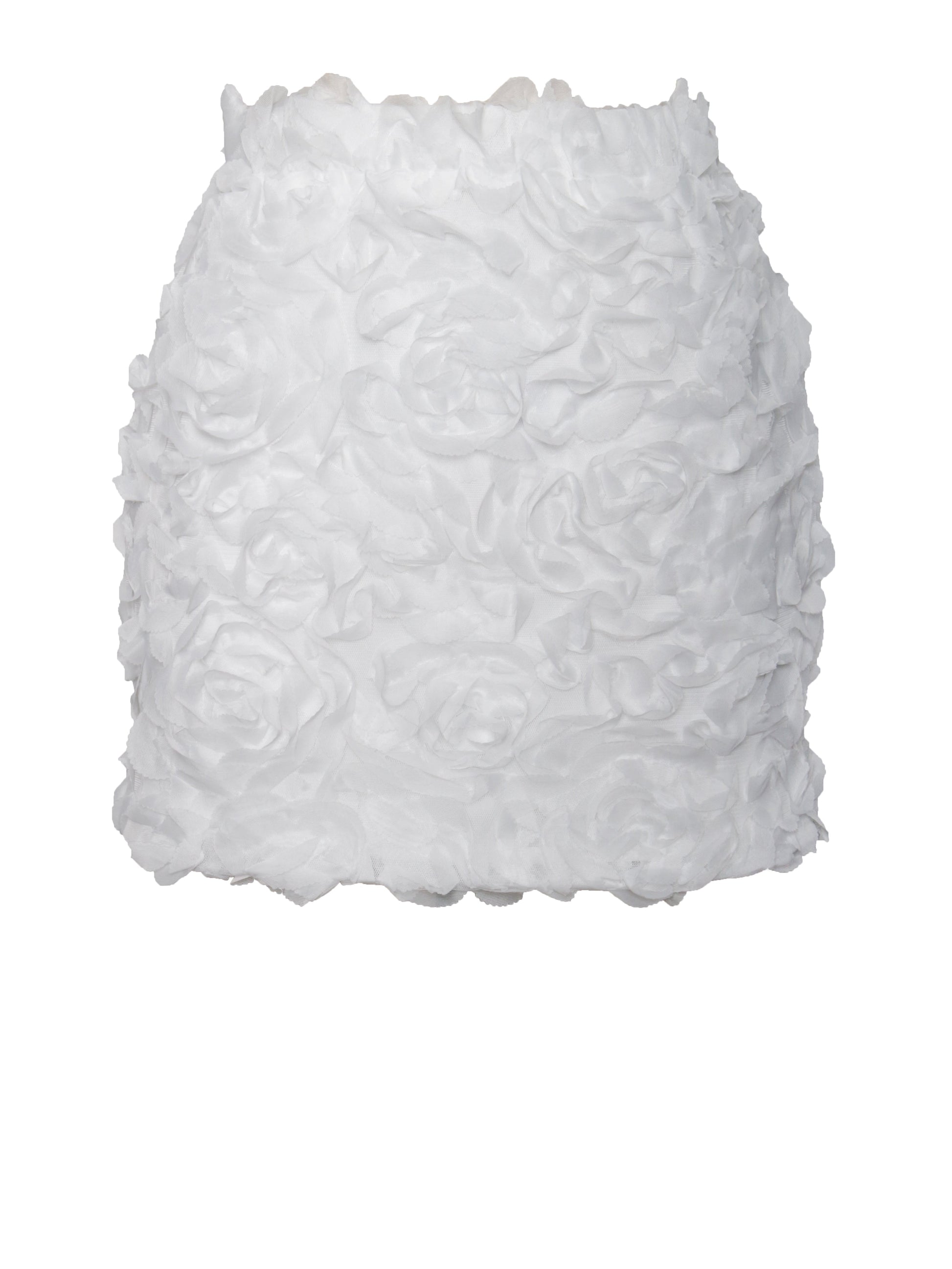 Qiana White Floral Appliqué Mini Skirt - HOUSE OF SHE