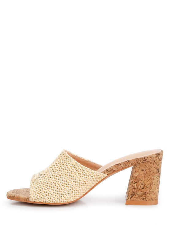 ADDIE Block Heel Slip On Sandals - HOUSE OF SHE
