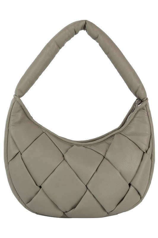 Cleo Puffy Woven Hobo Shoulder Bag HOUSE OF SHE