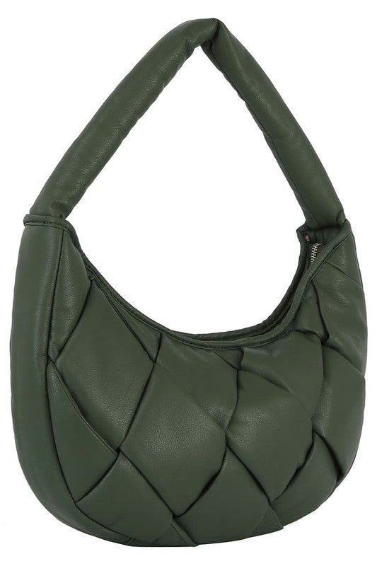 Cleo Puffy Woven Hobo Shoulder Bag HOUSE OF SHE